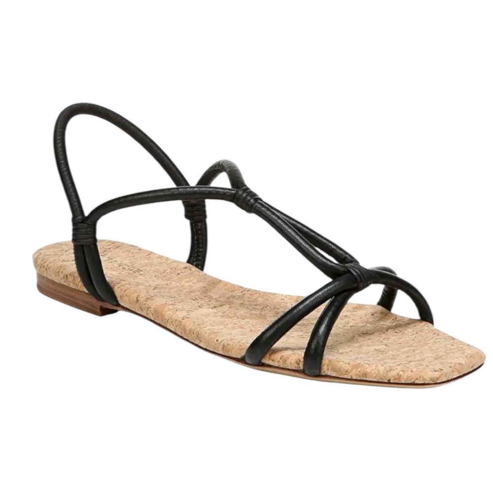 Vince Black Leather Hazen Napa Slingback Gladiator Sandals Shoes size 10